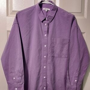 Madewell Signature Poplin Womens Size Medium Easter Purple Button Down Oversized